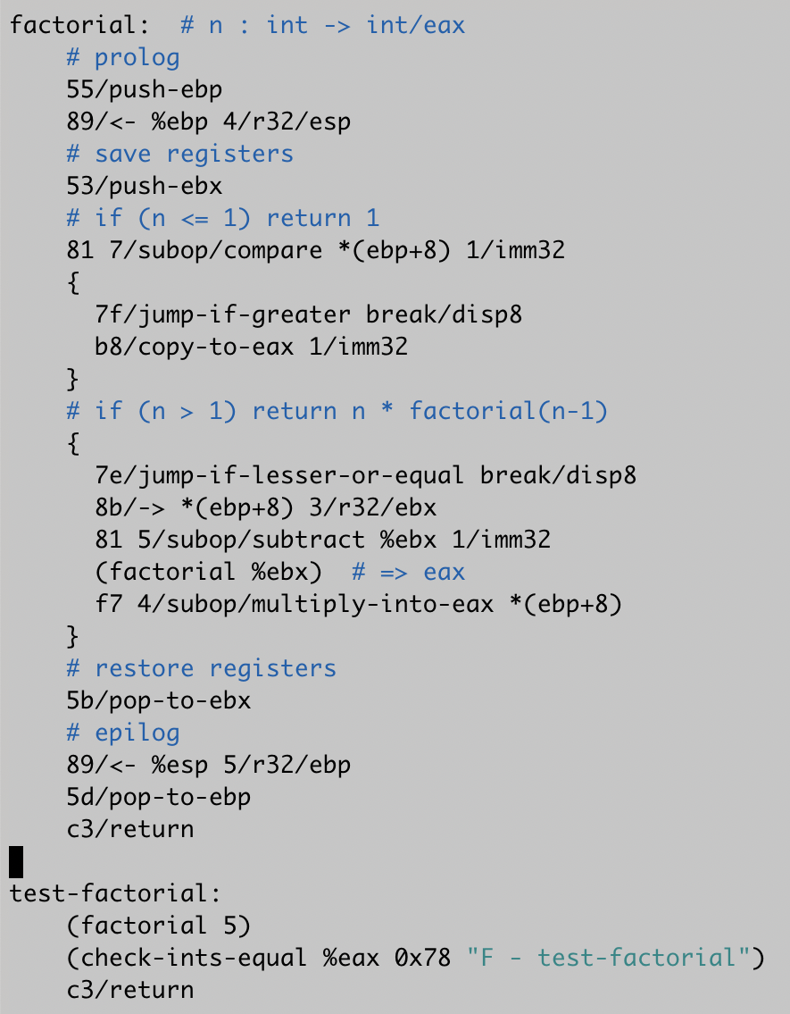 Structured programming using curly braces and break/loop statements.